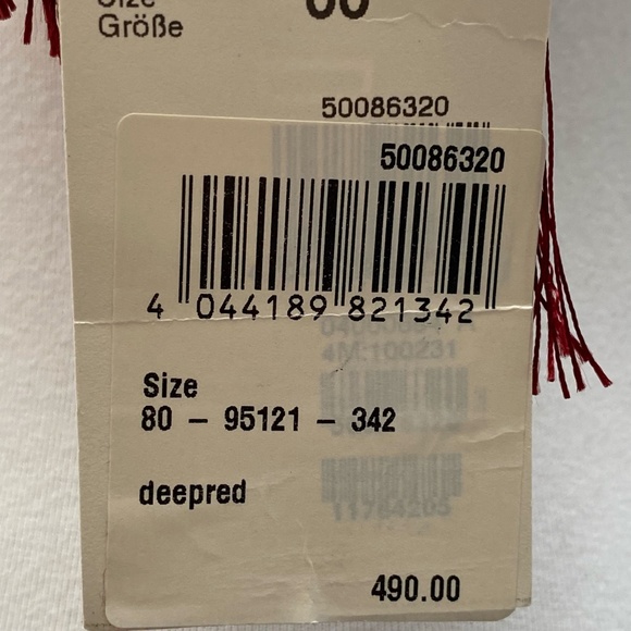 Rare Louis Feraud Scarf Deep Red with Fringe 100% Silk NWT Vintage - Picture 12 of 15